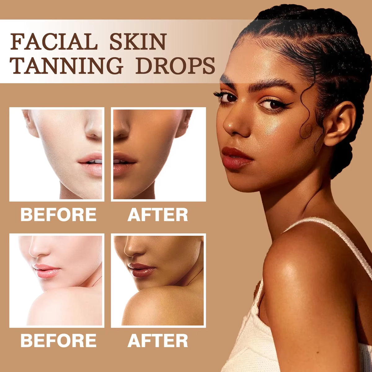 Self-Tanning Serum Drops – Face & Body Natural Glow Booster