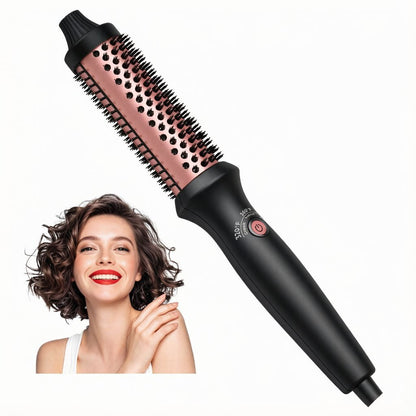 3-in-1 Ceramic Electric Hot Comb Hair Straightener and Curling Brush