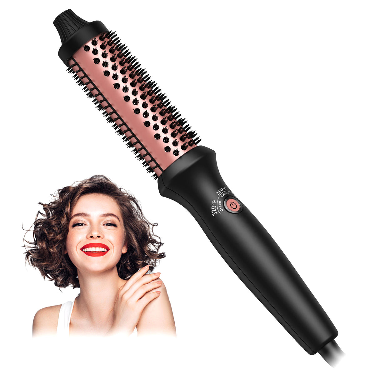 3-in-1 Ceramic Electric Hot Comb Hair Straightener and Curling Brush