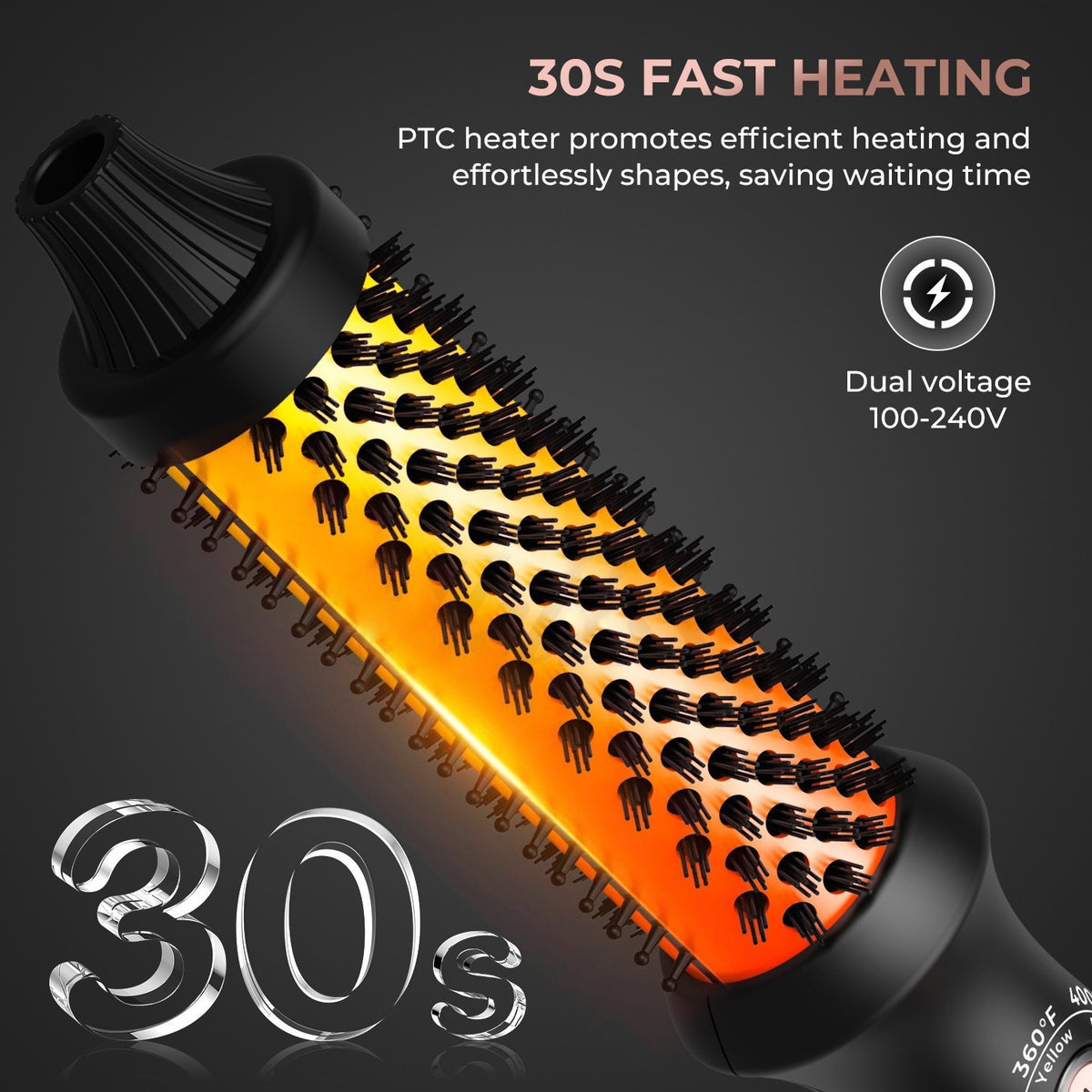 3-in-1 Ceramic Electric Hot Comb Hair Straightener and Curling Brush